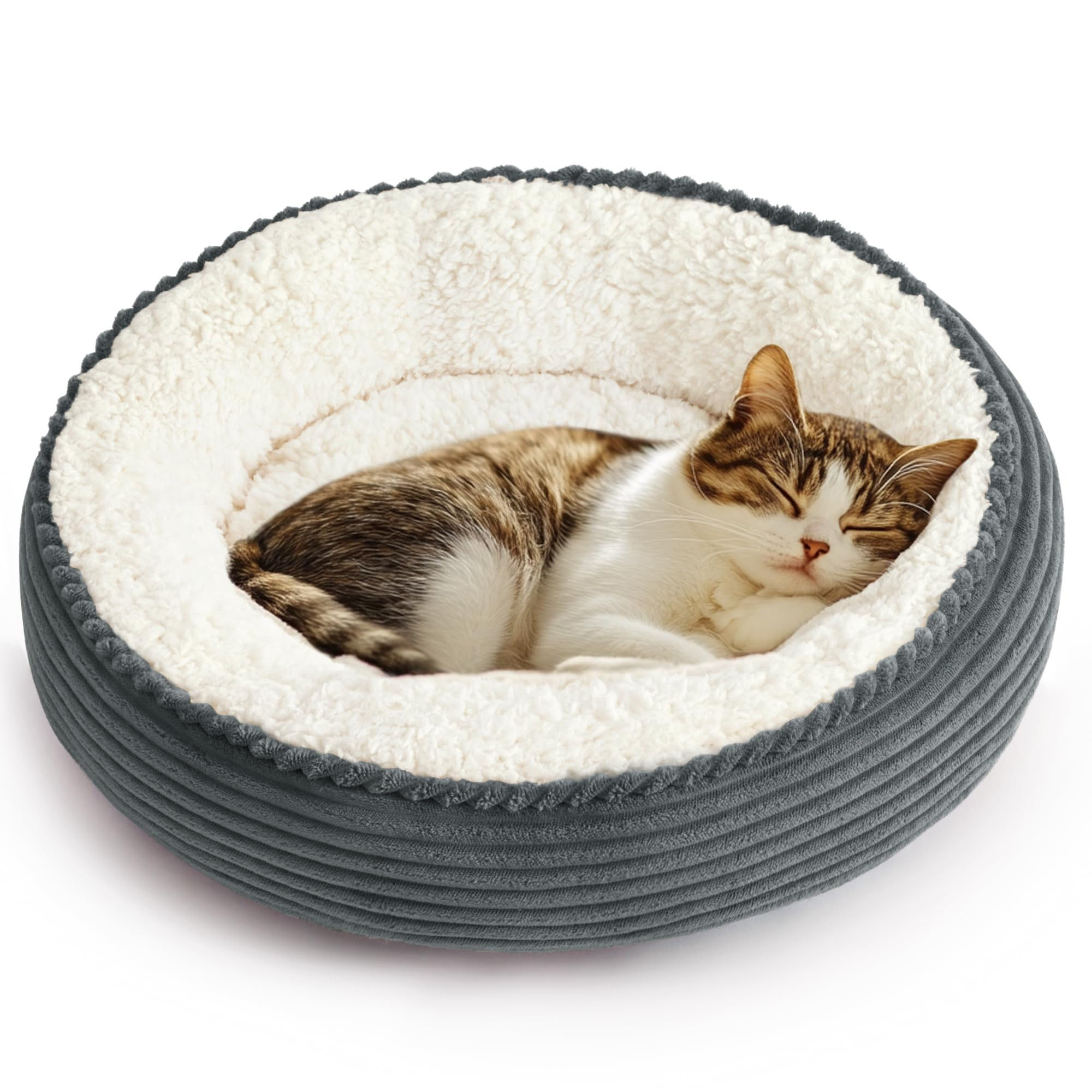 Love's cabin Round Donut Cat and Dog Cushion Bed, 20in Pet Bed for Cats or Small Dogs, Anti-Slip ... | Amazon (US)