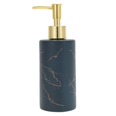 Unique Bargains Cylinder Marble Pattern Soap Dispenser 10.82oz Blue Black 1 Pc | Target