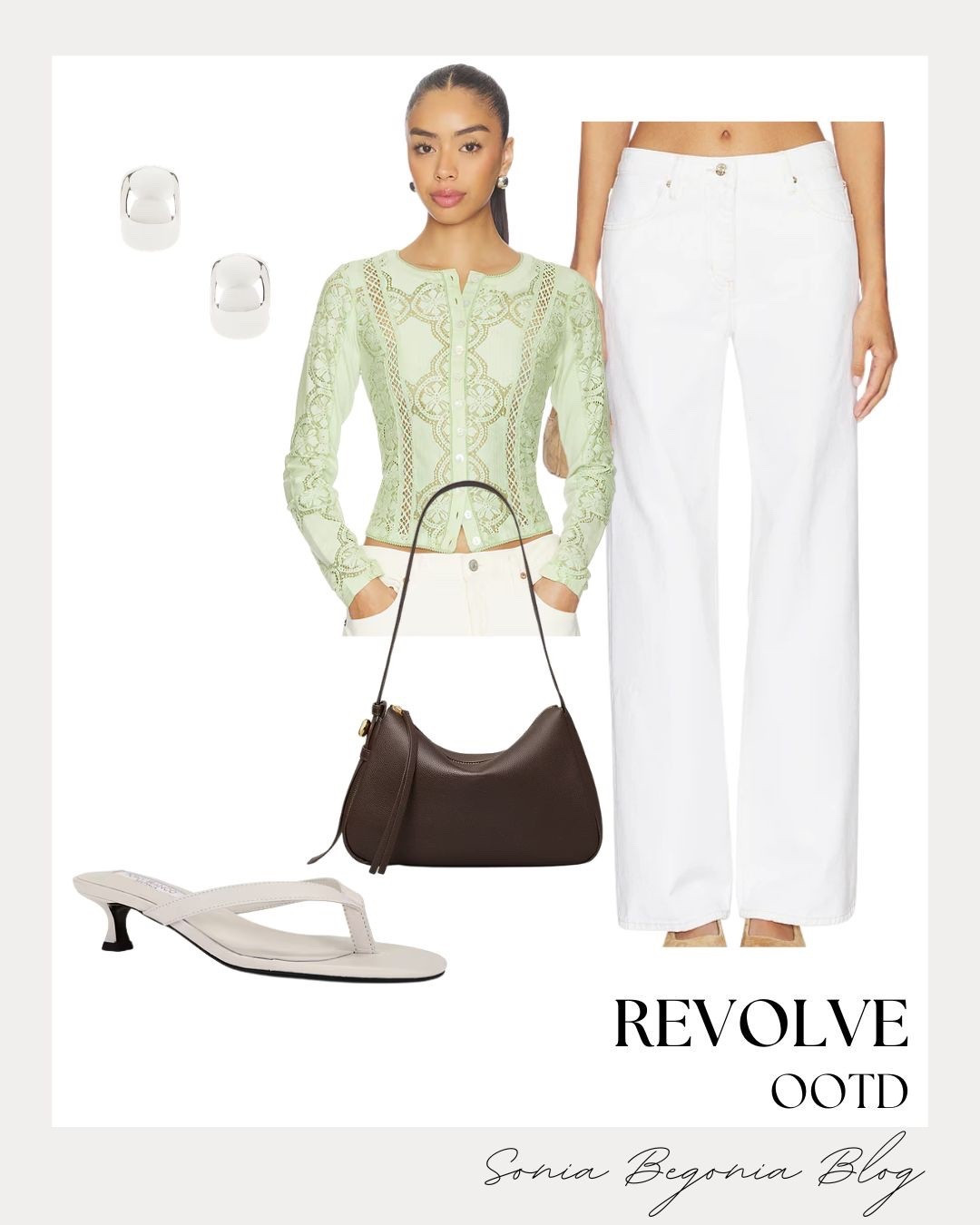 Revolve Spring Chic! 🕊️

Elevate your transitional wardrobe with this fresh and sophisticated spring look from Revolve! ✨

I am obsessed with the intricate detail of this mint green lace-knit cardigan. The delicate patterns and button-down front create such a refined, feminine silhouette. I love pairing it with crisp white wide-leg denim for a bright, clean aesthetic. Finish the look with a rich chocolate brown shoulder bag, sleek white thong kitten heels, and sculptural silver earrings for a touch of modern, polished glam!

#RevolveMe
#SpringOOTD
#WhiteDenim
#LaceCardigan
#WideLegJeans
#SpringFashion
#KittenHeels
#MintGreen
#QuietLuxury
#EverydayChic
#LTKStyle
#DateNightOutfit
#CleanGirlAesthetic
#ModernGlam
#RevolveStyle

#LTKgrwm #LTKSeasonal #LTKootd