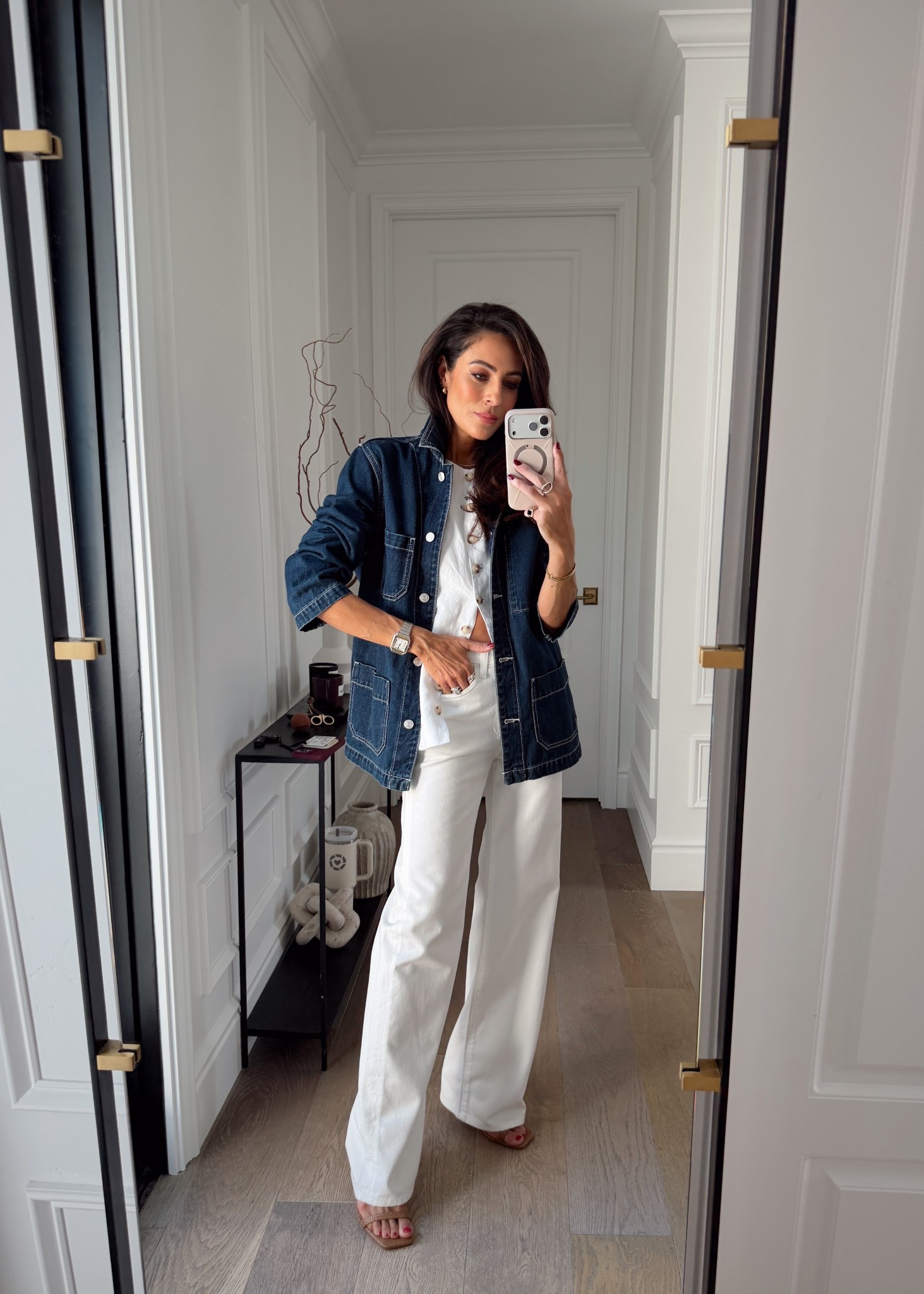 Was shook when I saw the price of this denim chore jacket, the perfect layer to transition into spring! 🤍

#LTKSeasonal #LTKOver40