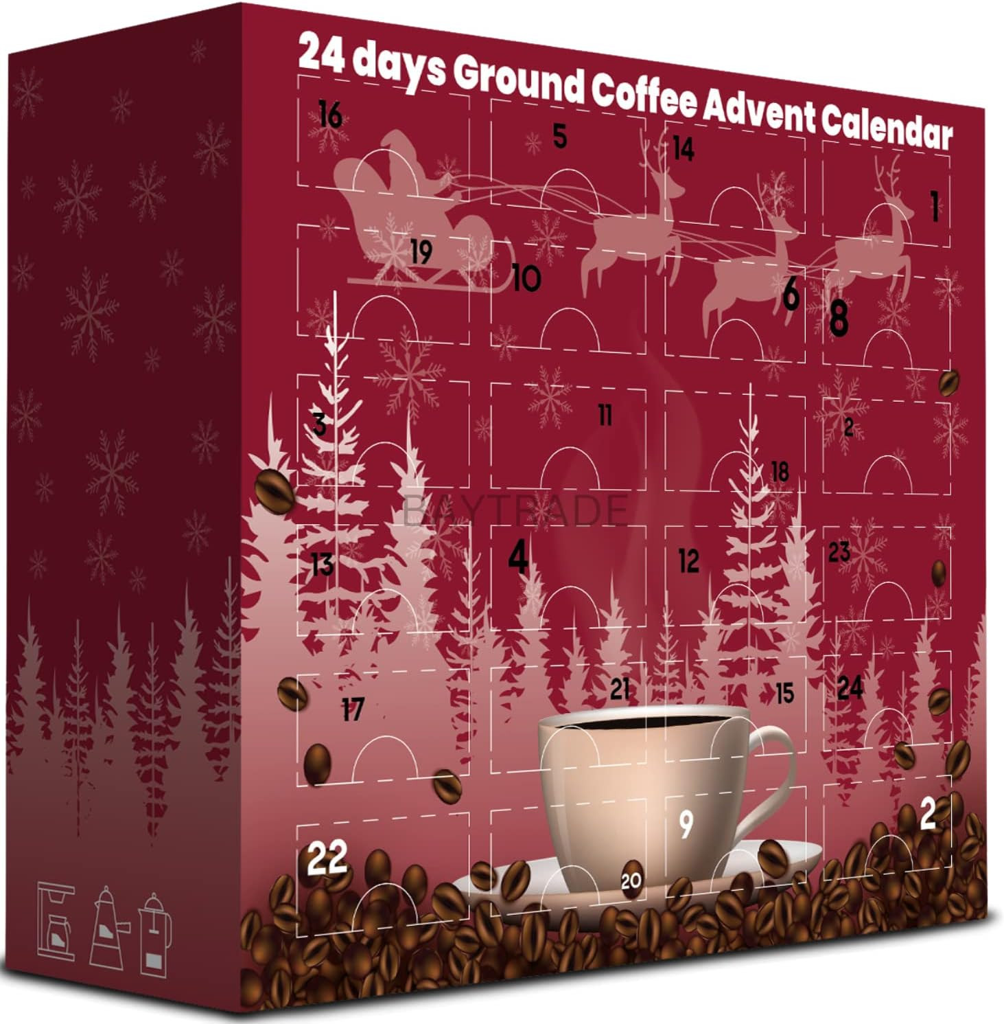 Christmas Coffee Advent Calendar 2024|24 Days Flavored GROUND Coffee For Cafetiere | Gourmet Coff... | Amazon (US)