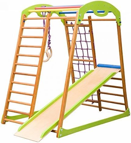 Wooden Playgrounds Babywood Home Gymnastic, Wood Indoor Jungle Gym Sets, Climbing Kids, Indoor Ch... | Amazon (US)