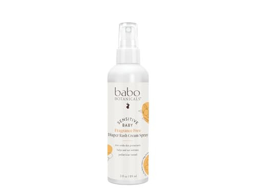 Babo Botanicals Sensitive Baby Fragrance-Free Diaper Rash Cream Spray - No touch, mess-free application - 14.9% Zinc Oxide - Shea Butter, Olive Oil & Aloe Vera - For Babies – 3fl.oz. | Amazon (US)