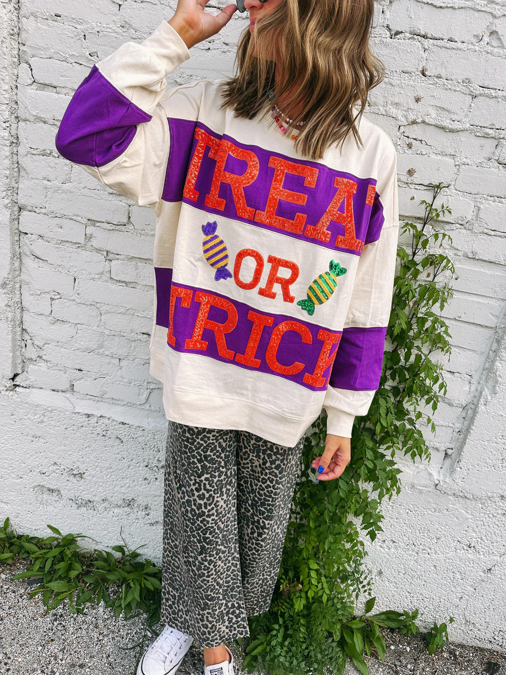 sequin treat or trick sweater | Etta & East