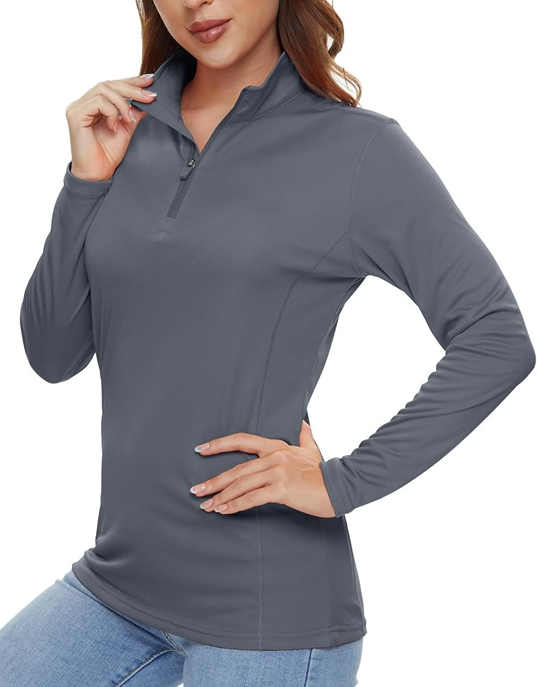 TACVASEN Women's UPF 50+ Shirts 1/4 Zip Long Sleeve Sun Protection Shirt Lightweight Pullover Quick Dry Shirts | Amazon (US)