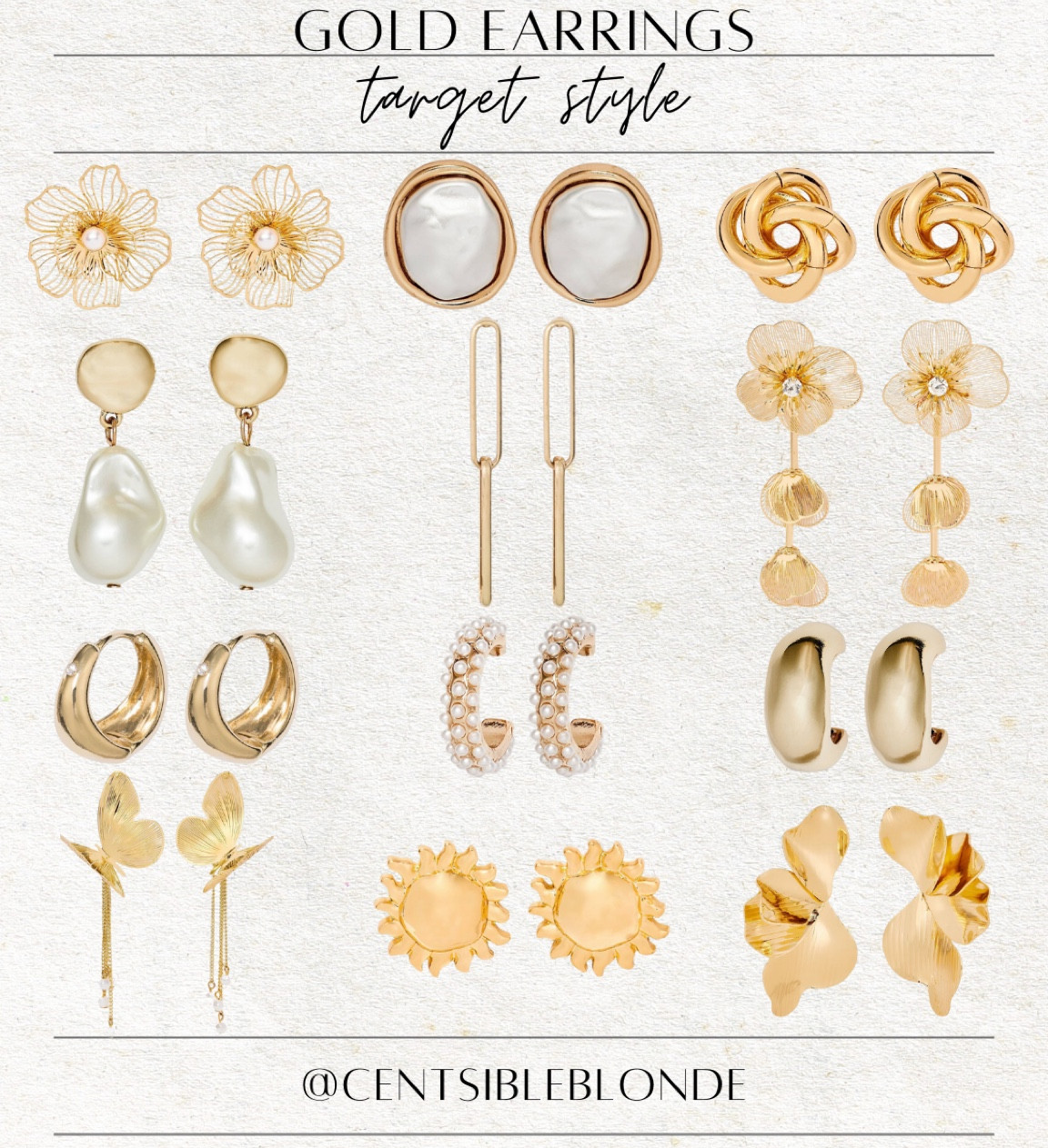 Gold earrings under $10, gold jewelry, target jewelry, Pearl earrings, flower earrings,  spring earrings, gold hoops, floral earrings, target style, spring style, date night, wedding guest, GNO, gift idea, gift for her, affordable jewelry

#LTKMostLoved #LTKGiftGuide #LTKFindsUnder50