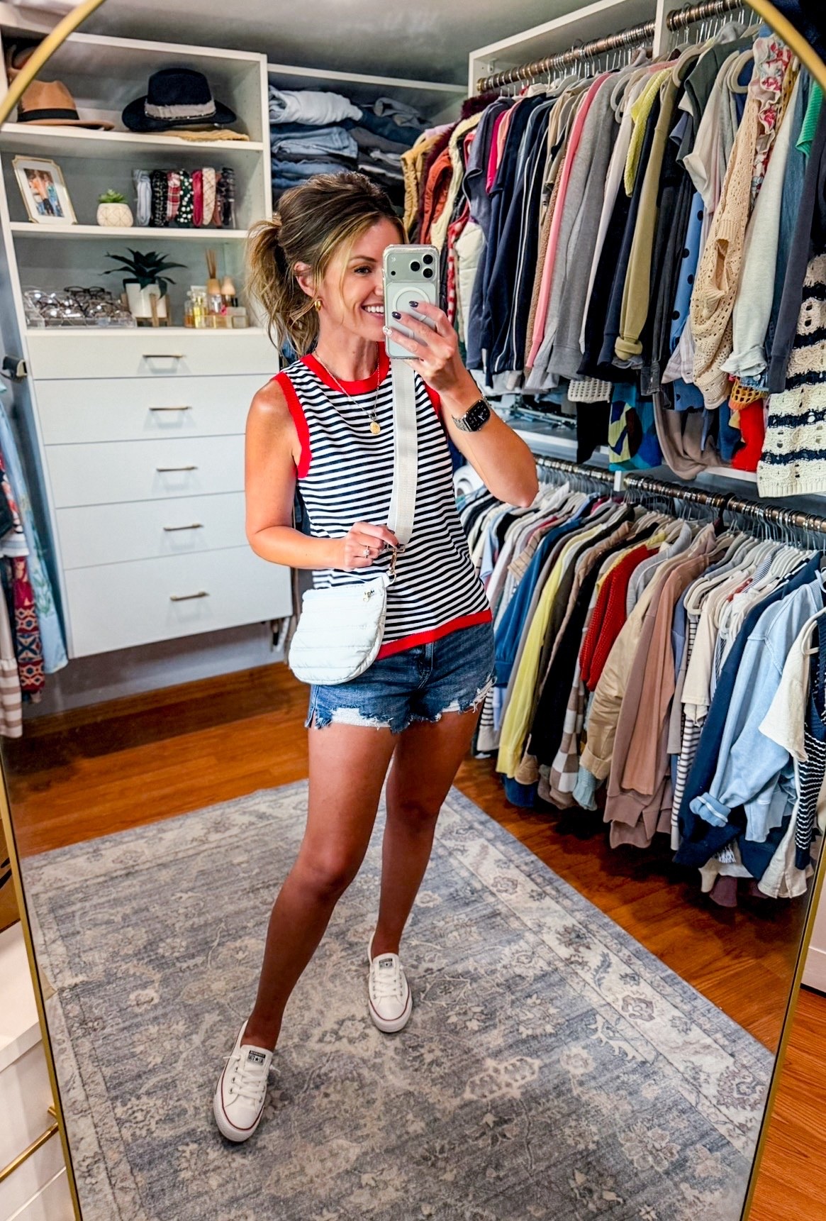 🇺🇸 Casual tank + shorts outfit idea. 
Top/small
Shorts / medium 

#LTKSeasonal #LTKOver40