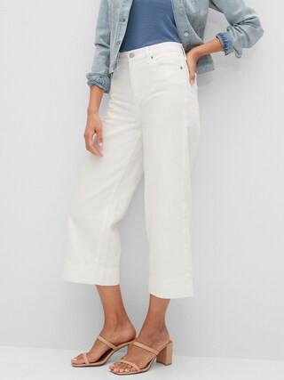 Organic Cotton High-Rise Wide-Leg Crop Jean | Banana Republic Factory