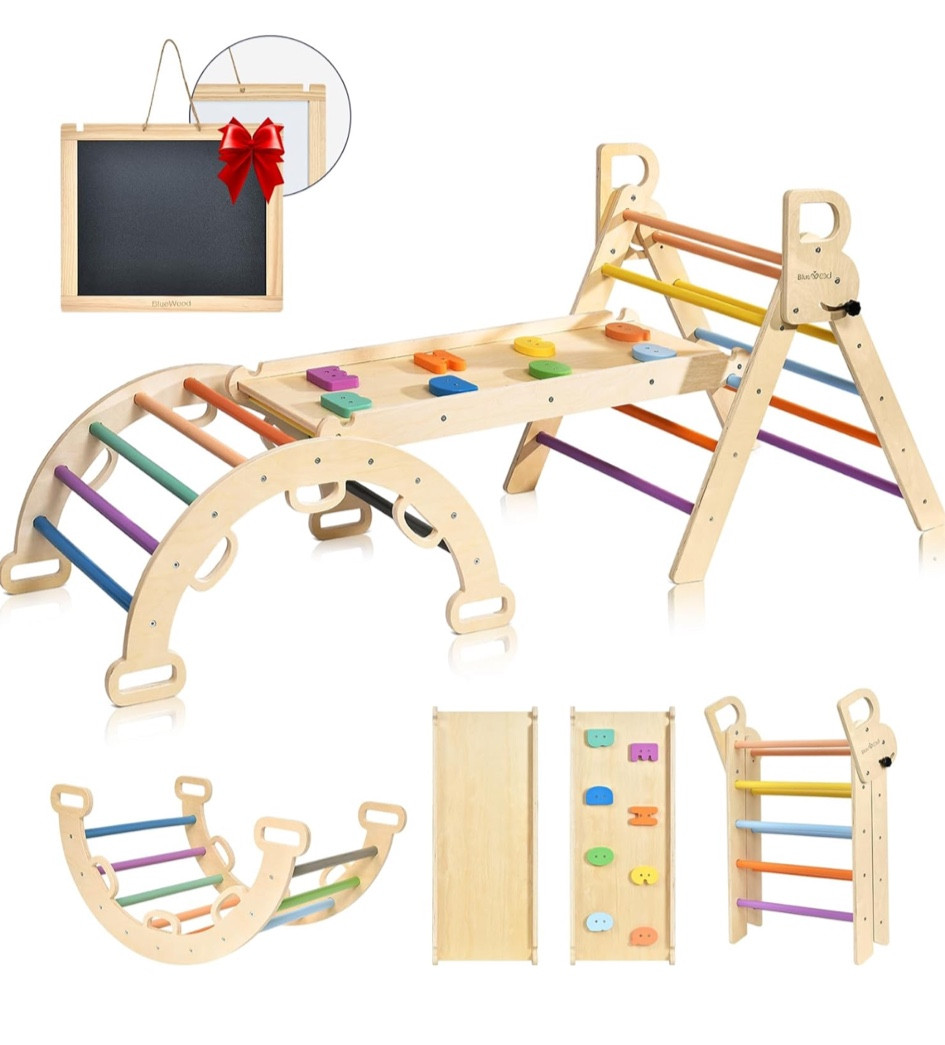 50% off plus $10 off 🎁

BlueWood Pikler Triangle Set, Foldable Wooden Climbing Toys Set, Indoor Playground Jungle Gym, Montessori Climbing Set for 2-6 Years Old, Toddlers, Baby, Kids (Rainbow)

#LTKCyberWeek #LTKGiftGuide #LTKKids