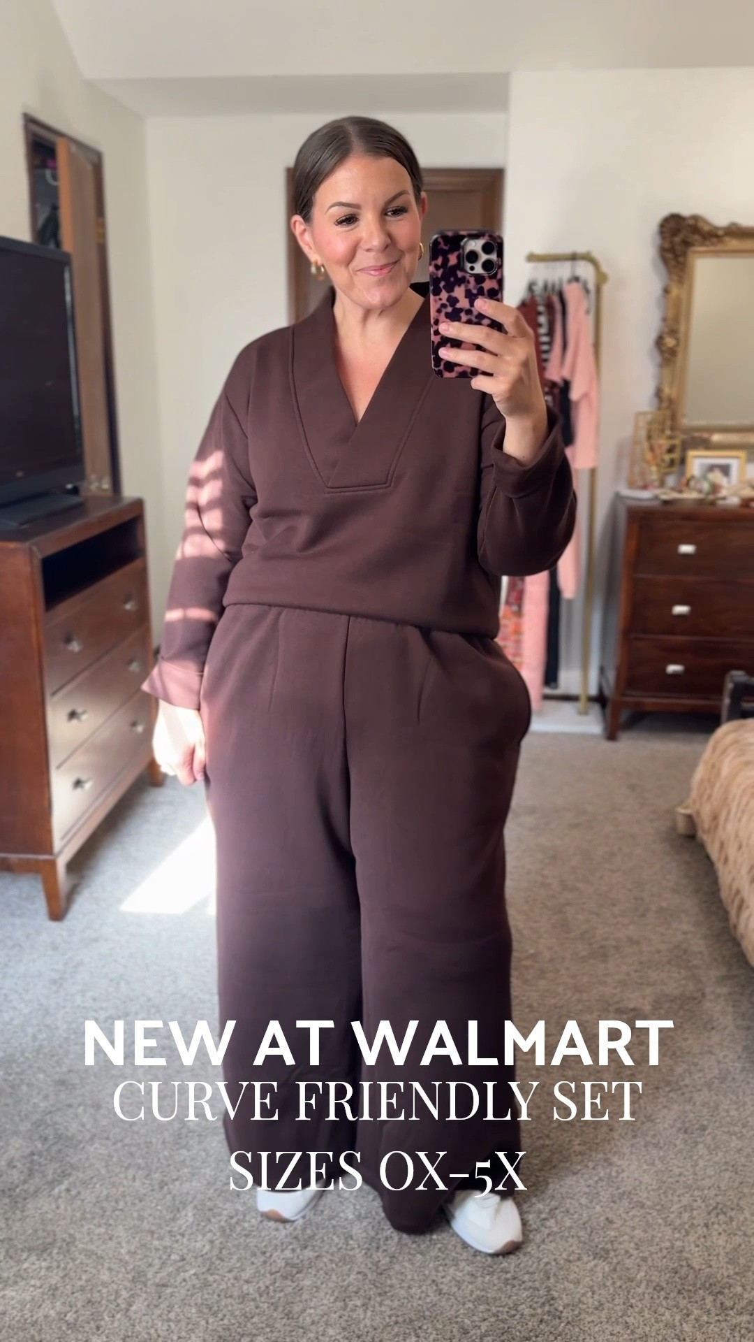This new matching set from Walmart is curvy girl friendly in sizes 0X-5X! I’m wearing the pants in 1X, top in 0X. This is the perfect travel or airport outfit for fall and this chocolate brown is the color of the season 🙌🏻 Each piece in the set is under $20!

#LTKOver40 #LTKPlusSize #LTKMidsize