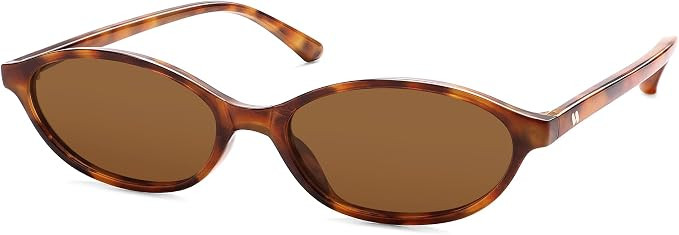 Polarized Retro Oval Sunglasses for Women Y2k 2000s Cateye AR82382 | 90s Narrow Round Skinny Fram... | Amazon (US)