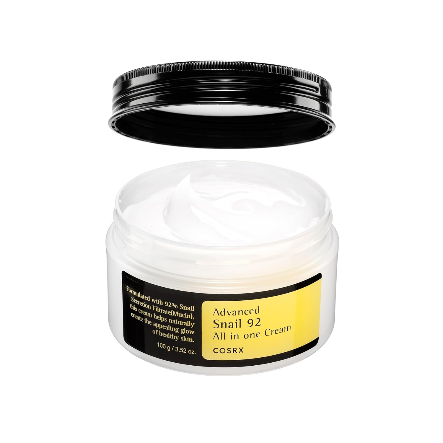 COSRX Snail Mucin 92% Moisturizer 3.52oz/ 100g, Daily Repair Face Gel Cream for Dry, Sensitive Skin, Not Tested on Animals, No Parabens, No Sulfates, No Phthalates, Korean Skincare | Amazon (US)