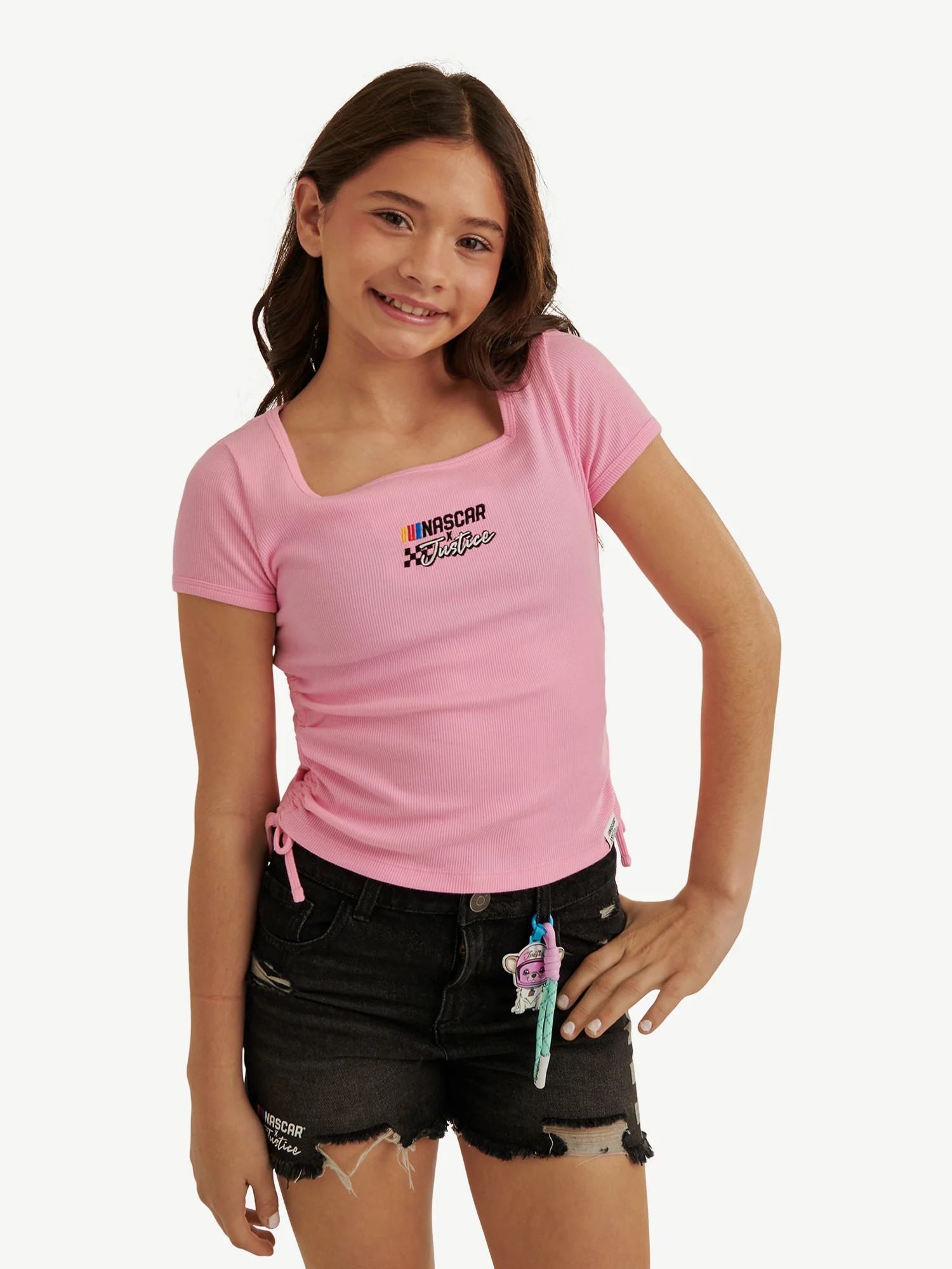 Justice Girl's NASCAR X Justice Collab Short Sleeve Tee, Sizes XS - XLP | Walmart (US)