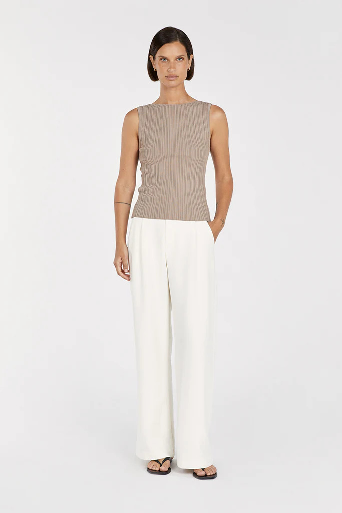 SIENNA TAUPE KNIT TANK | DISSH