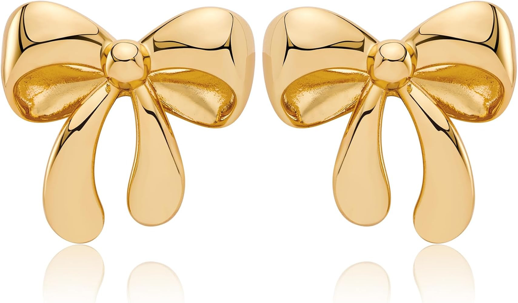 Gold Bow Earrings for Women Bow Stud Earrings Cute Dangle Drop Earrings Trendy Jewelry Gifts for ... | Amazon (US)