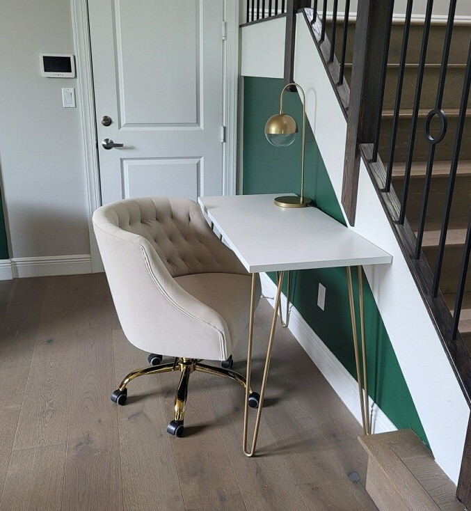 Small work from home set-up. Small writing desk and comfortable chair.

#LTKHome #LTKSaleAlert