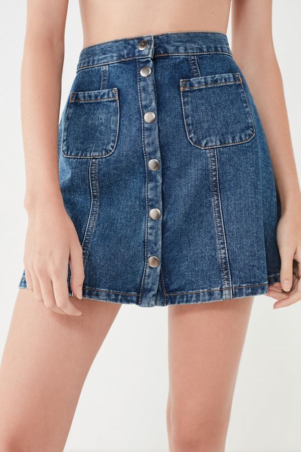 BDG Denim Button-Front Skirt | Urban Outfitters (US and RoW)