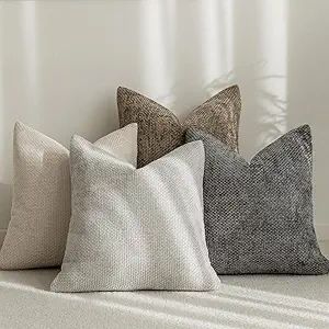 LANANAS Neutral Decorative Throw Pillow Covers 18x18 Inch for Living Room Couch Bed Sofa Farmhous... | Amazon (US)