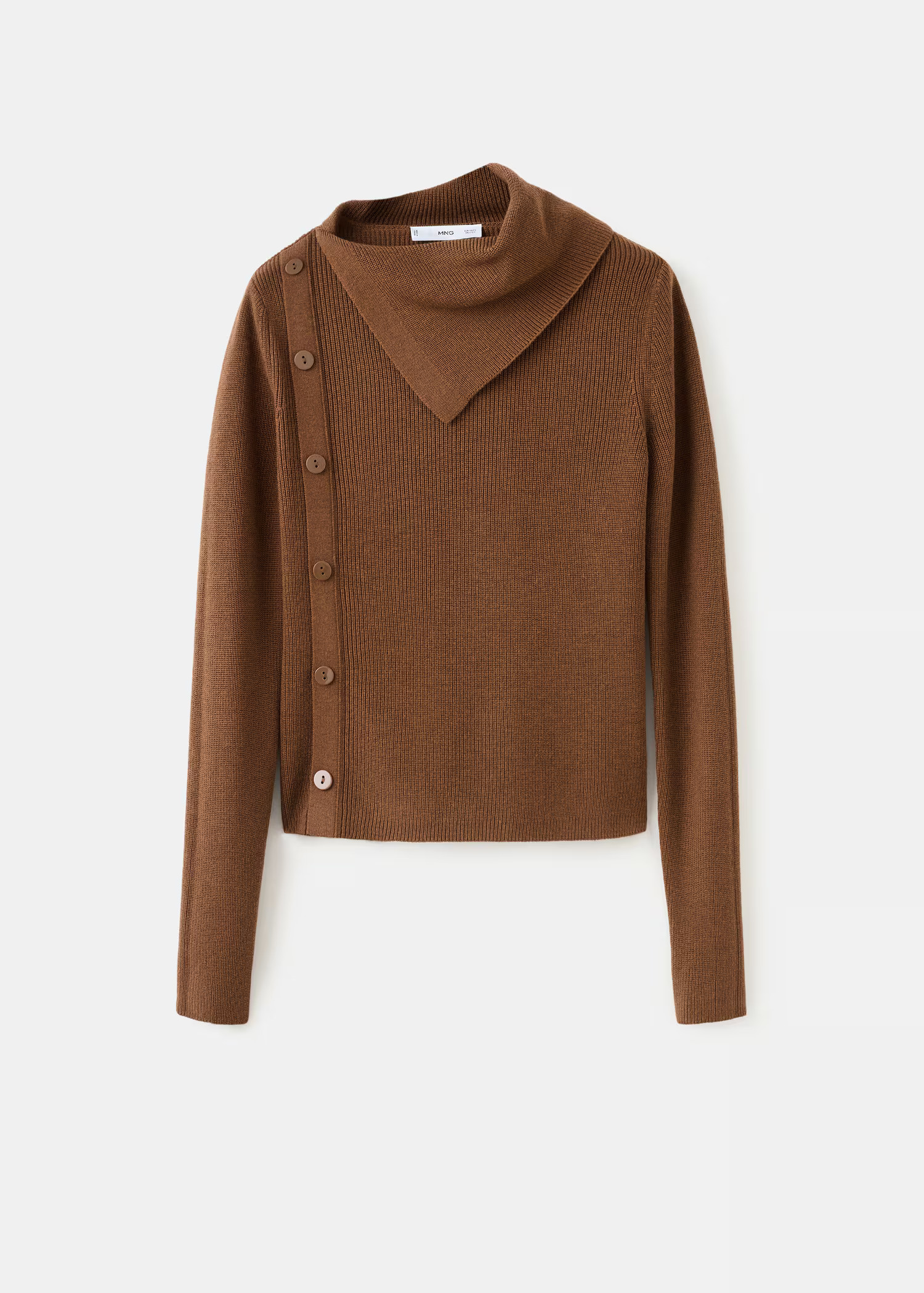 Sweater with asymmetrical neck and buttons - Women | MANGO USA | Mango (US/MX/AU)