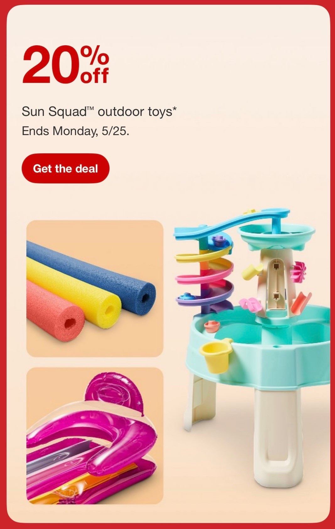 20% off sun squad outside toys @Target

#LTKSaleAlert #LTKSwim #LTKHome