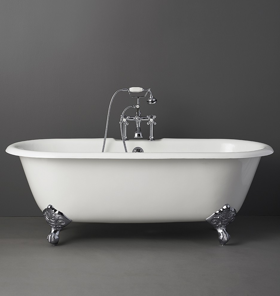 5-1/2' Double-Ended Clawfoot Tub with White Exterior
 | Rejuvenation | Rejuvenation