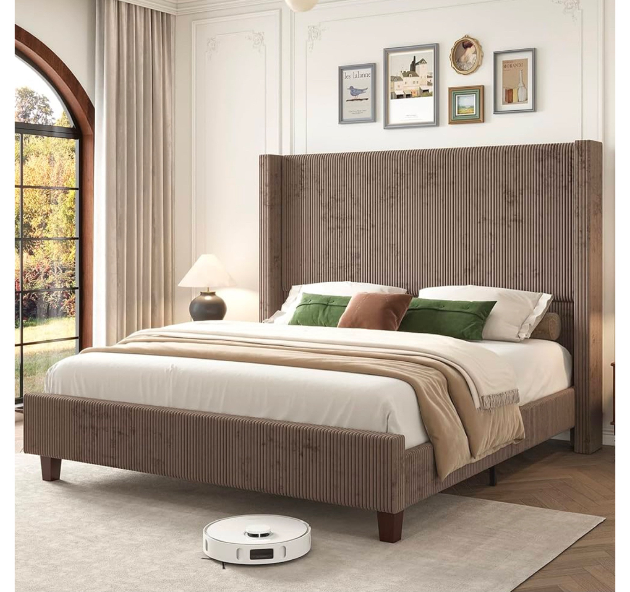Beautiful taupe high corduroy bed 

https://amzn.to/3ZQJsQ9

#LTKFamily #LTKHome