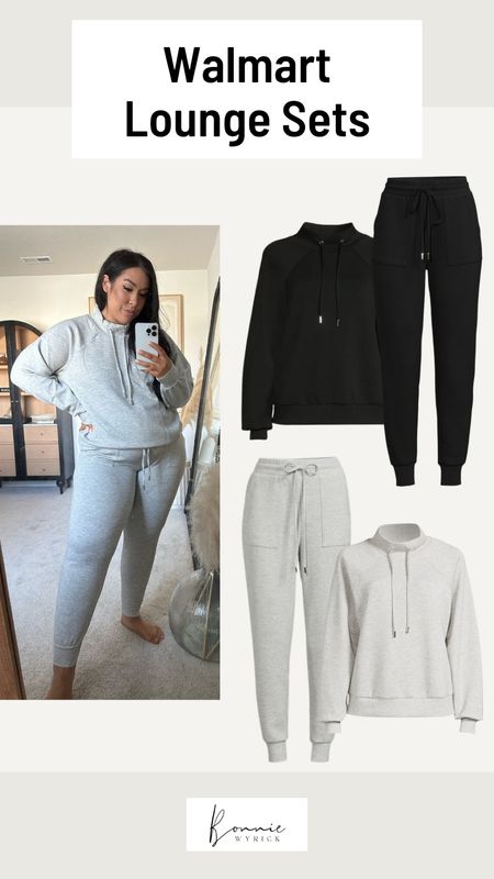 Cozy Lounge Sets 🖤 These matching sets from Walmart are made of a buttery scuba fabric and are so flattering for my beautiful midsize body! I already own the gray and am very tempted to order in black. 😍 Lounge Set | Midsize Loungewear | Walmart Fashion | Walmart Finds | Joggers | Mock Neck | Scuba

#LTKSeasonal #LTKunder50 #LTKcurves