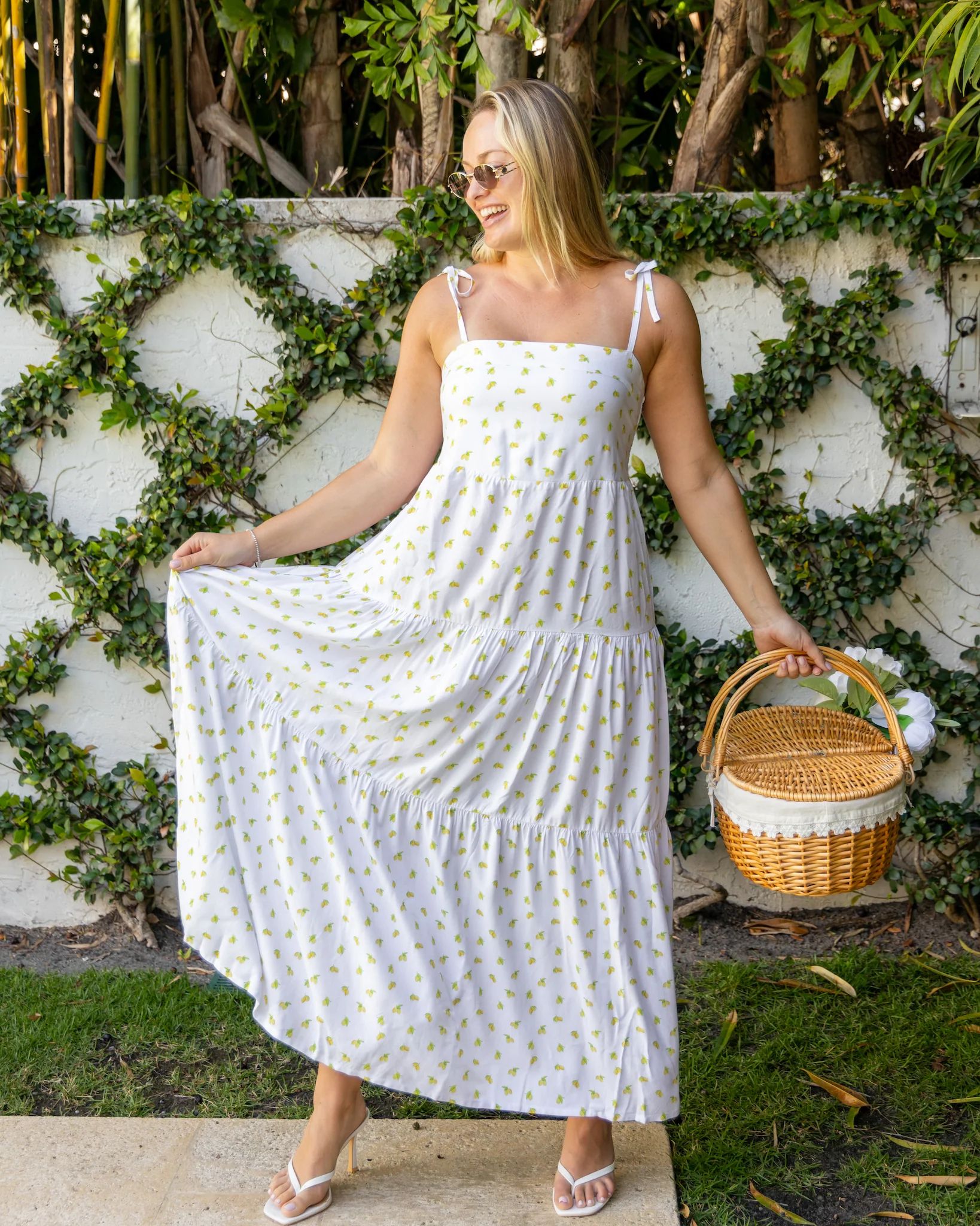 Women's White Resort Lemon Dress - The Amalfi | Kenny Flowers
