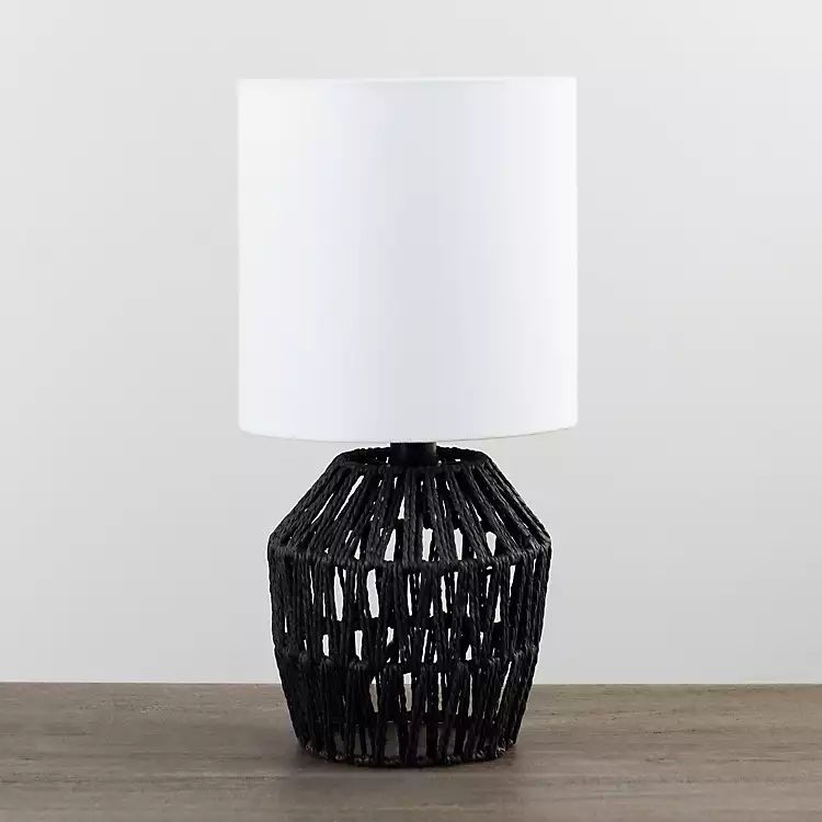 Black Woven Metal and String Table Lamp | Kirkland's Home