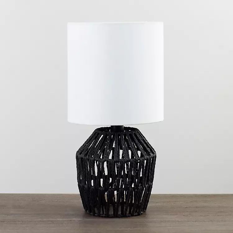 Black Woven Metal and String Table Lamp | Kirkland's Home