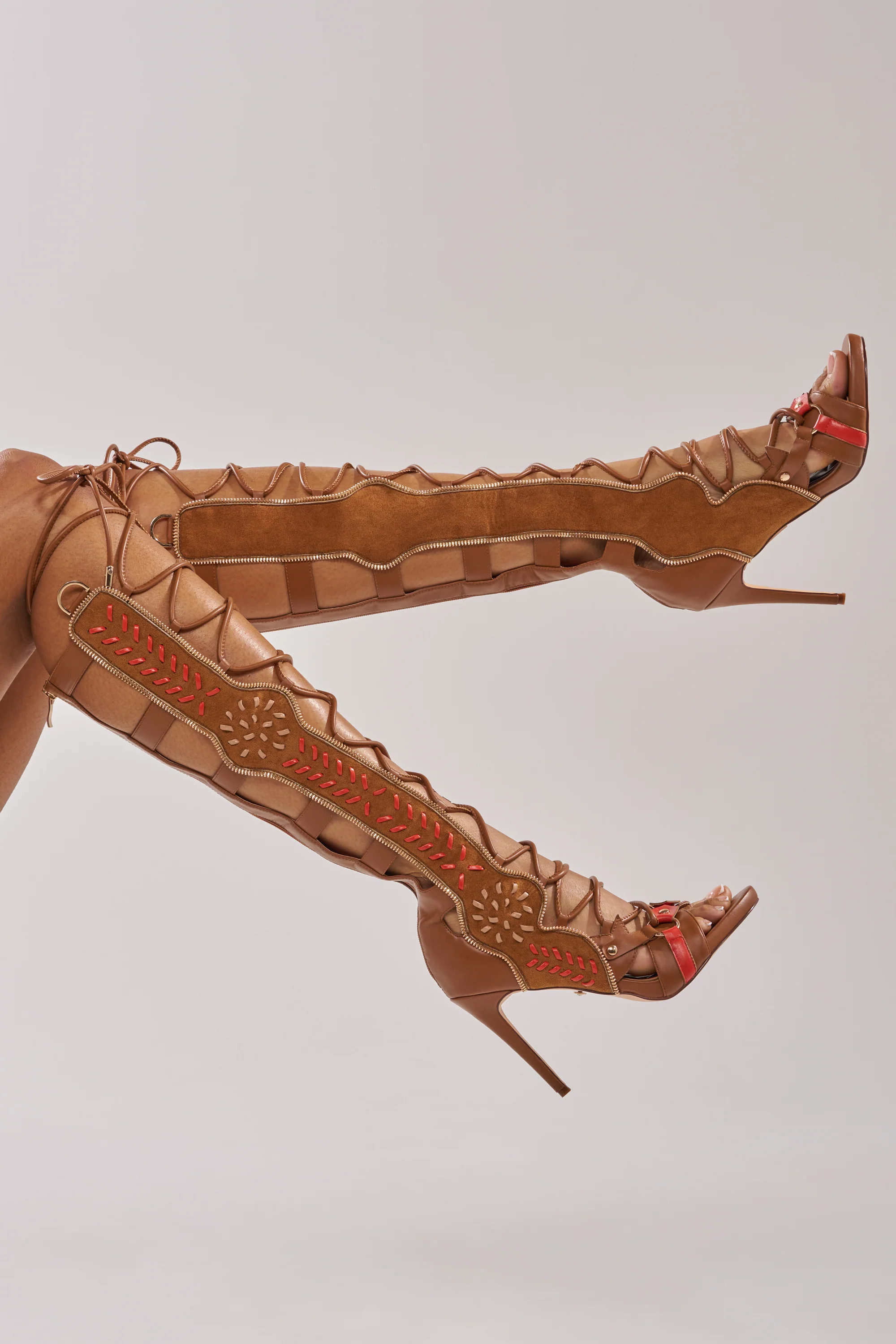 AZALEA WANG SHAI TAN GLADIATOR STILETTO SANDAL | AKIRA