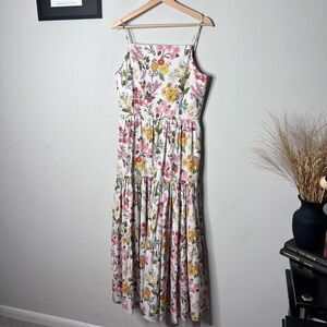 Coco Shop Dress Floral Skinny Strap Tiered Maxi Dress in Multi Floral Size M | Poshmark