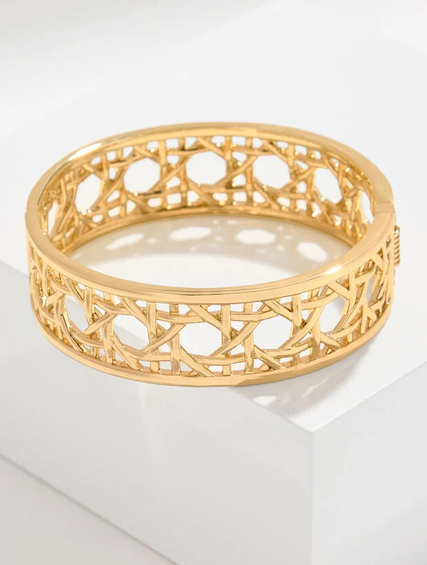 Rattan Texture Hinge Bracelet | Talbots