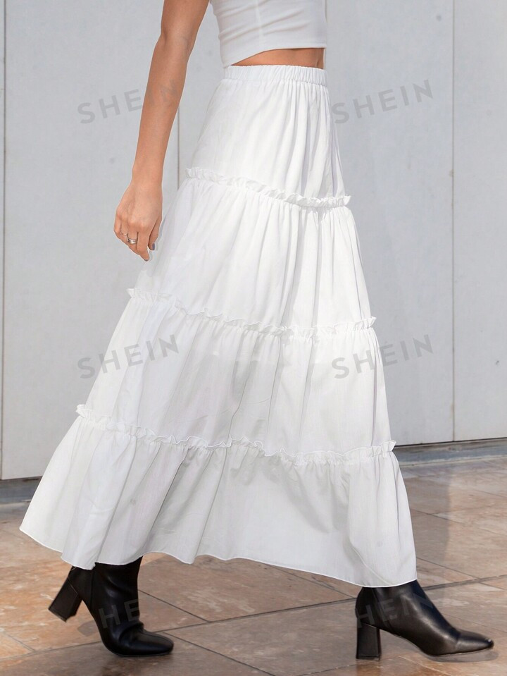 SHEIN Essnce Women's High Waist Flowy Pleated Skirt | SHEIN