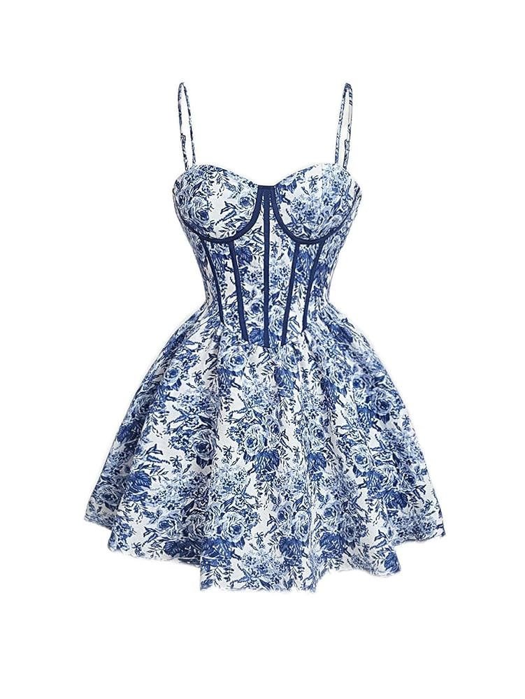 Women's Dresses Floral Print Bustier Cami Dress Dress for Women | Amazon (US)