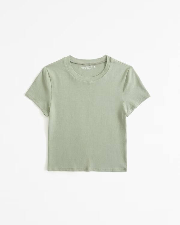 Women's Cotton-Blend Seamless Fabric Baby Tee | Women's Tops | Abercrombie.com | Abercrombie & Fitch (US)