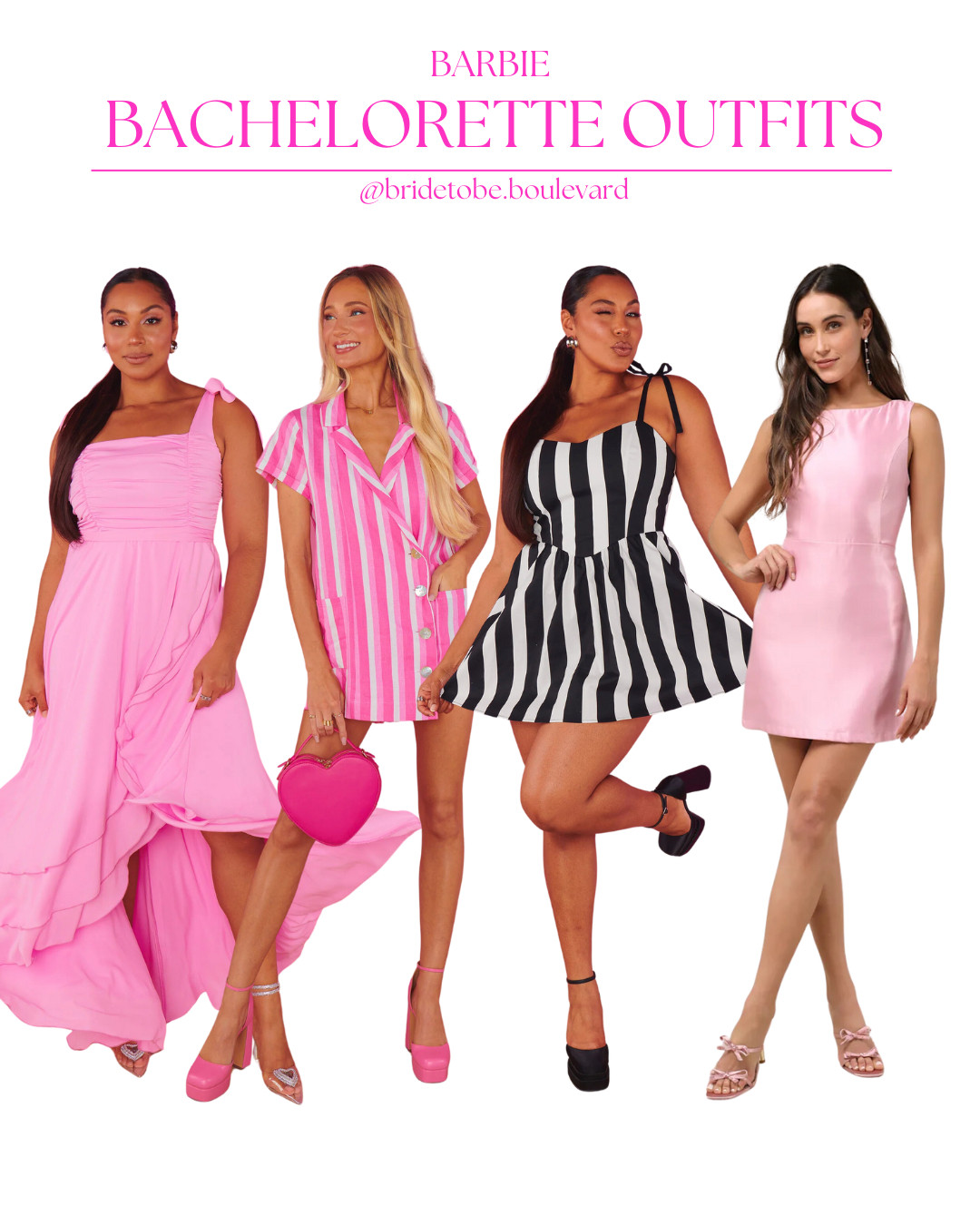 💖 Barbie Bach 💖 Come on, Barbie, let's bach party! 💕 These all-pink, ultra-glam outfits are giving main character energy with sparkles, feathers, and bold Barbiecore vibes. Whether you're hitting the town or lounging in luxury, these looks are made for the ultimate doll squad. Shop now! #BarbieBach #BacheloretteVibes #LTKBridal 

 #LTKParties #LTKStyleTip #LTKWedding