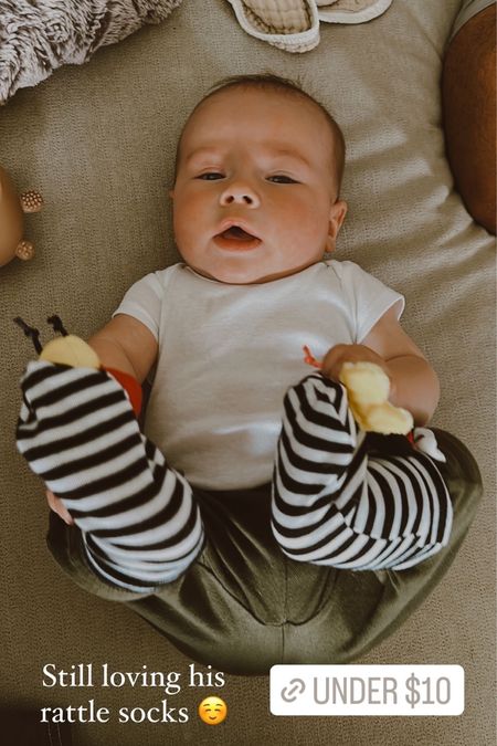 Noah is loving his rattle socks! They keep him busy for at least 20 min ❤️
Baby toy
3-6 month toys
Baby shower gift
Gift under $10

#LTKkids #LTKfamily #LTKbaby