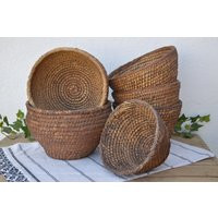 Coiled Rye Baskets, Handwoven Flower Pots, Boho Wicker Bowls | Etsy (CAD)