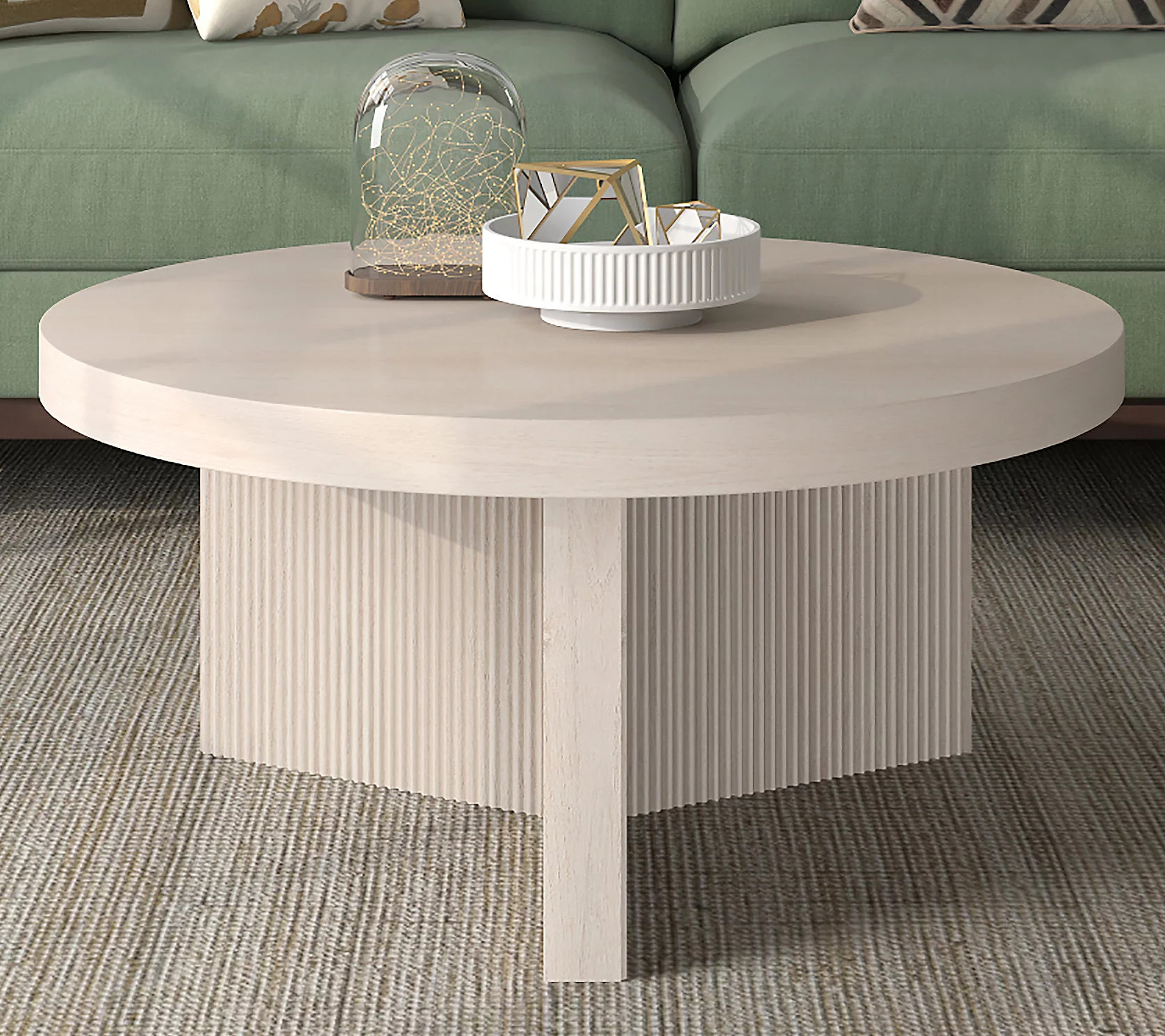 Hudson&Canal Holm 32"" Wide Round Coffee Table | QVC