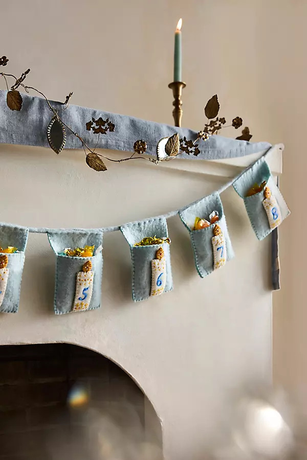 Hanukkah Countdown Felt Garland | Anthropologie (US)