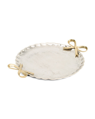 19in Bow Round Tray | Entertaining | Marshalls | Marshalls