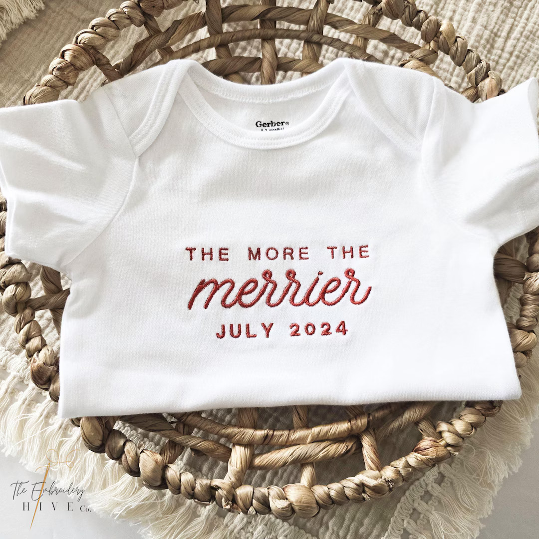 The More the Merrier Onesies® Brand, Christmas Husband Pregnancy Announcement Onesie® to Grandp... | Etsy (US)