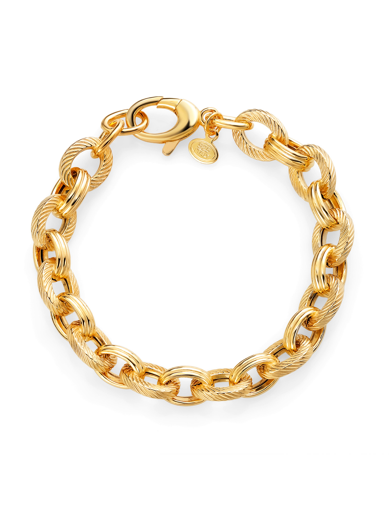 Gem Stone King 18K Yellow Gold Plated Silver 7MM Chain Bracelet For Women (7 inch, with Lobster C... | Walmart (US)