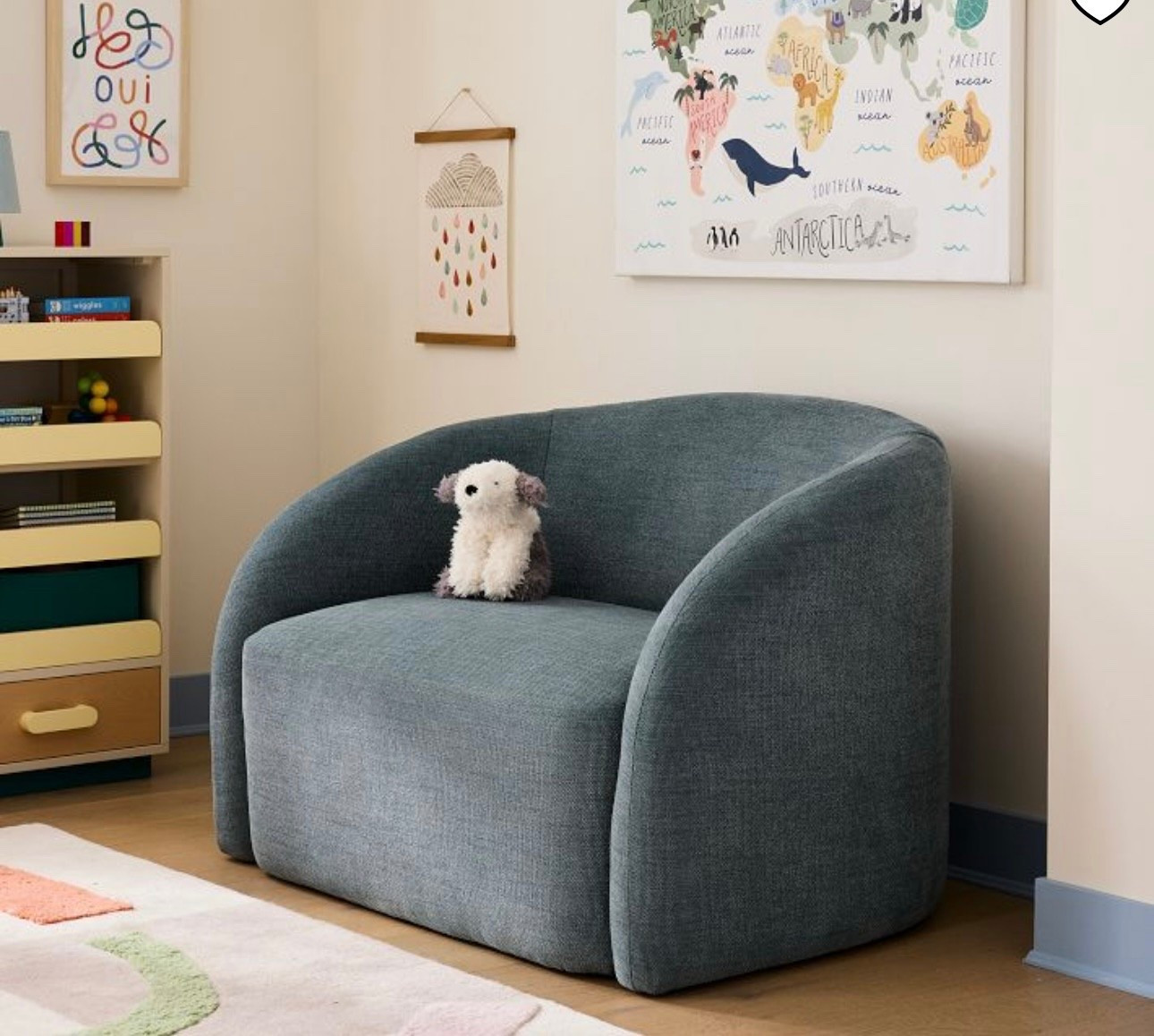 This “chair and a half” is such a sweet piece for a play room or nursery. Working with a client on it right now and loving it! 

#LTKHome