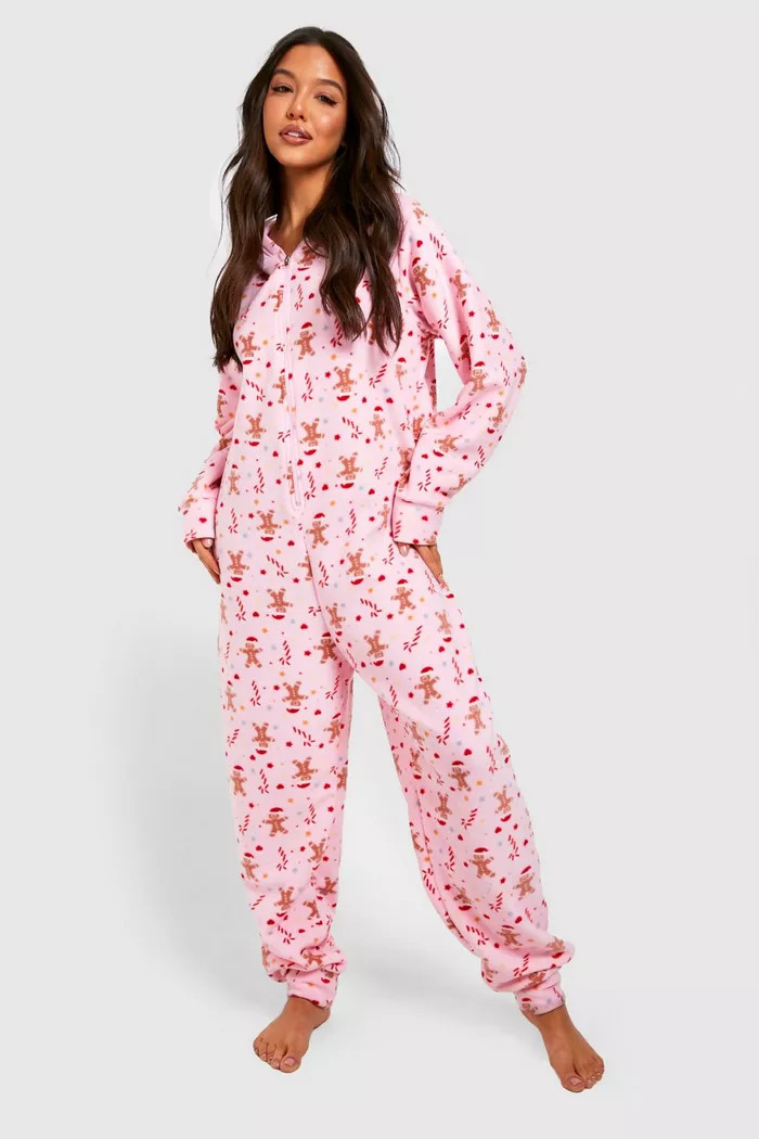 Gingerbread & Candy Cane Novelty Onesie | boohoo (US & Canada)