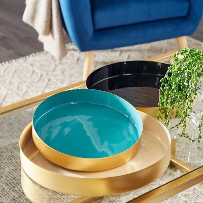 Set of 3 Metal Enamel Round Serving Trays - Olivia & May | Target