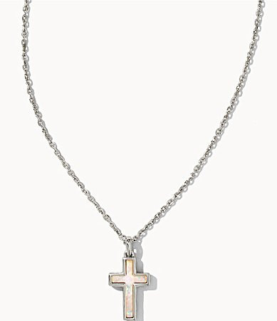 Kendra Scott Gold Cross Pendant Necklace - Silver Opal | Dillard's