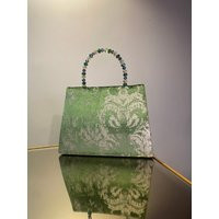 Green Velvet Gold Evening Bag, Crystal Handle Green Fabric Bag For Valentine's Day, Gift Birthday, Woman | Etsy (US)