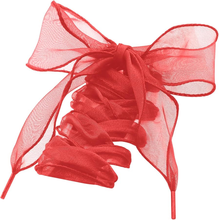 Flat Sheer Shoe Laces: 2 Pairs 4CM Wide Fashion Snow Yarn Shoelaces | Amazon (US)